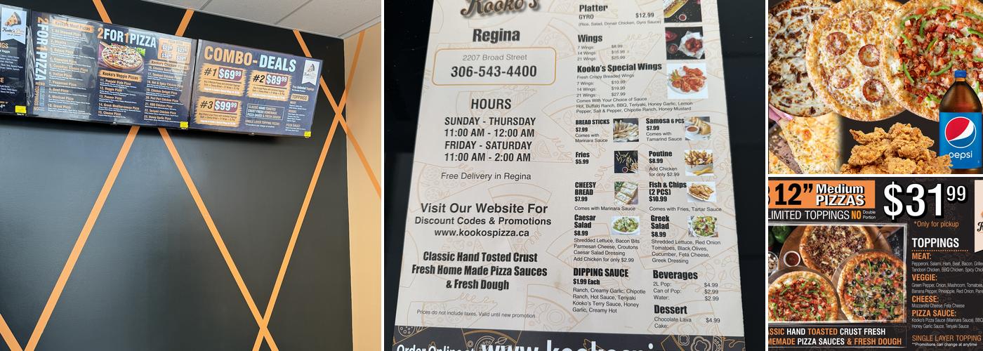 KOOKO’S PIZZA Menu