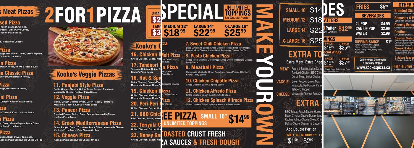 KOOKO’S PIZZA Menu