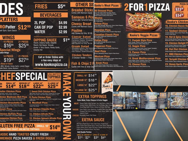 KOOKO’S PIZZA Menu