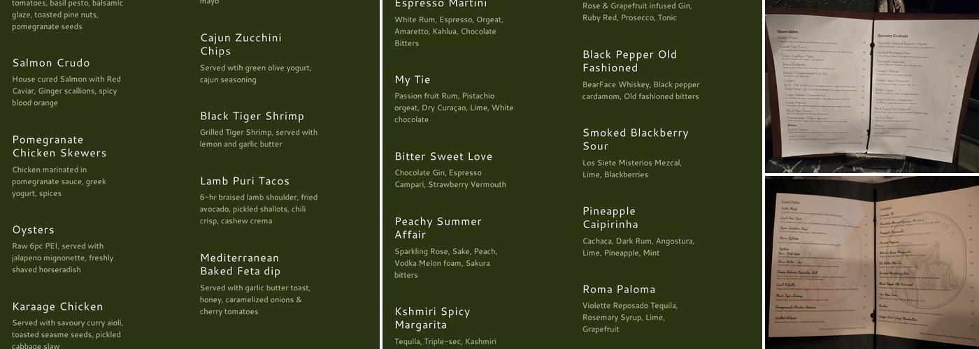 Bar Roma Toronto Menu