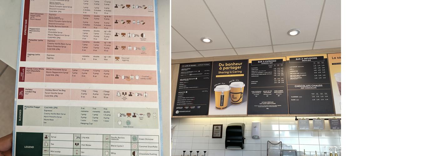 Second Cup Café Menu