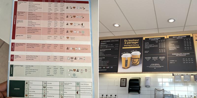 Second Cup Café Menu
