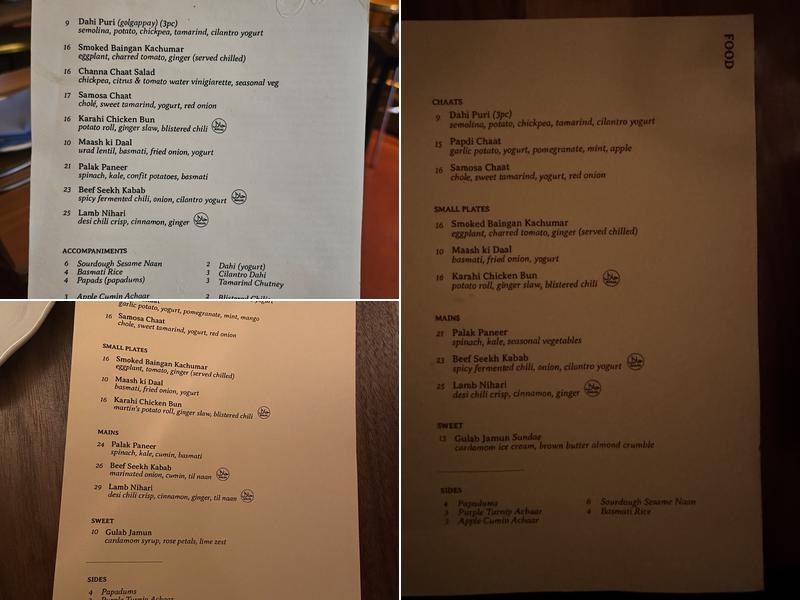 Jamil's Chaat House Menu