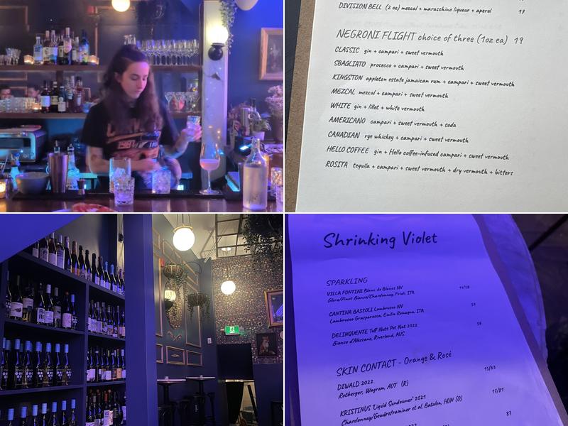Shrinking Violet Menu
