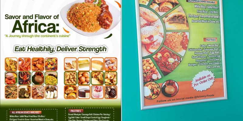 Fola Bakery and African Kitchen Menu