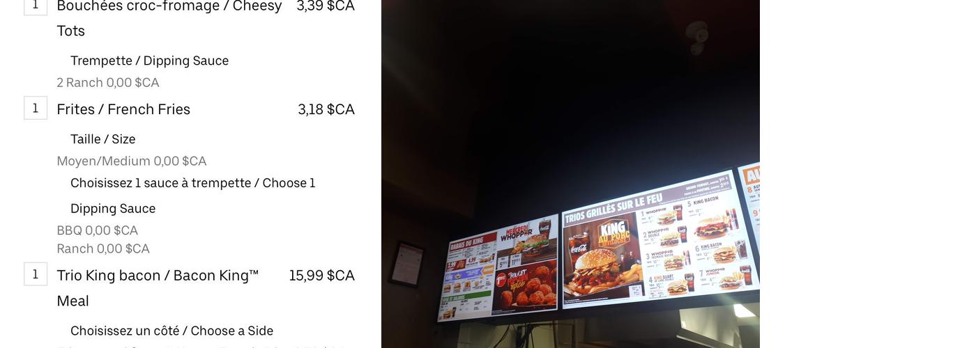 Burger King Menu