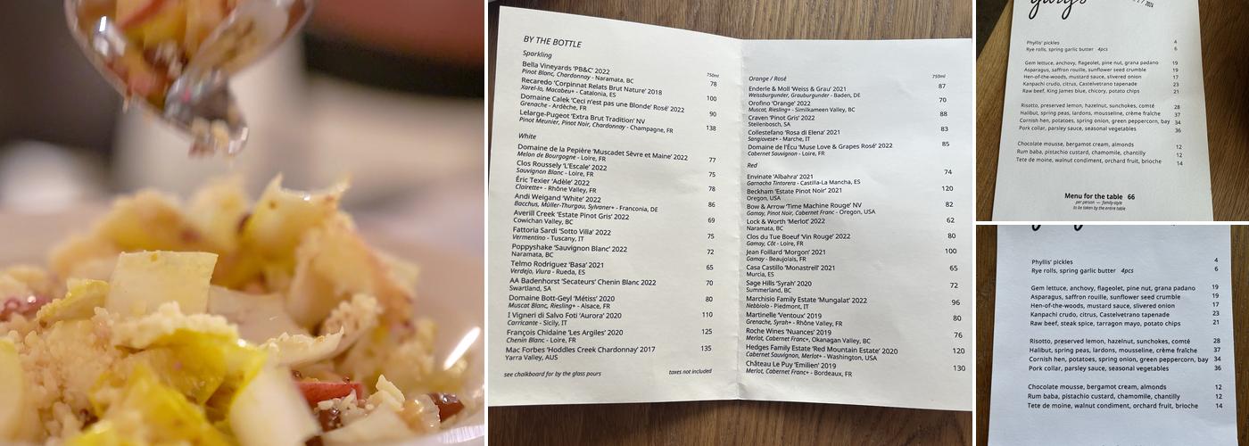 Gary's Menu