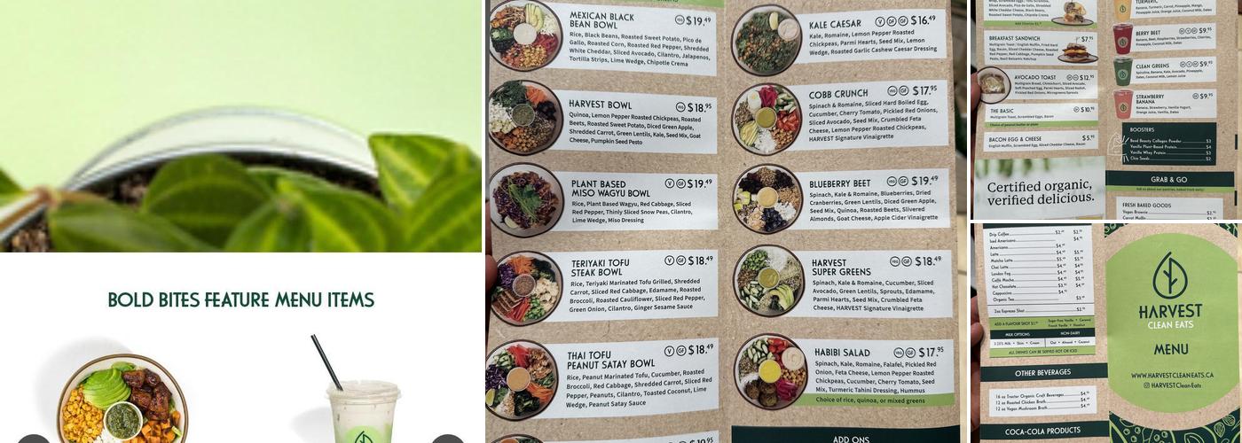 Harvest Clean Eats Menu