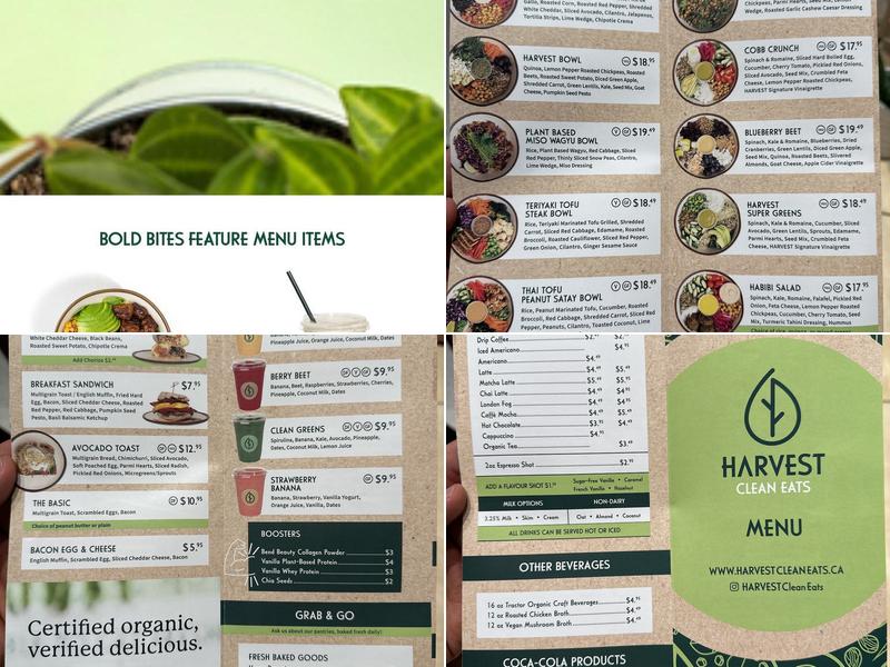 Harvest Clean Eats Menu
