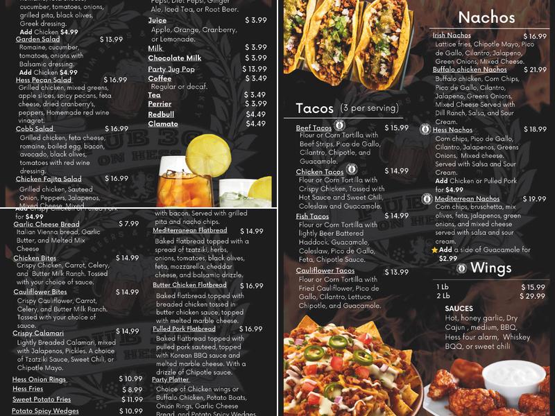 Pub 36 on Hess (Bar and Grill) Menu