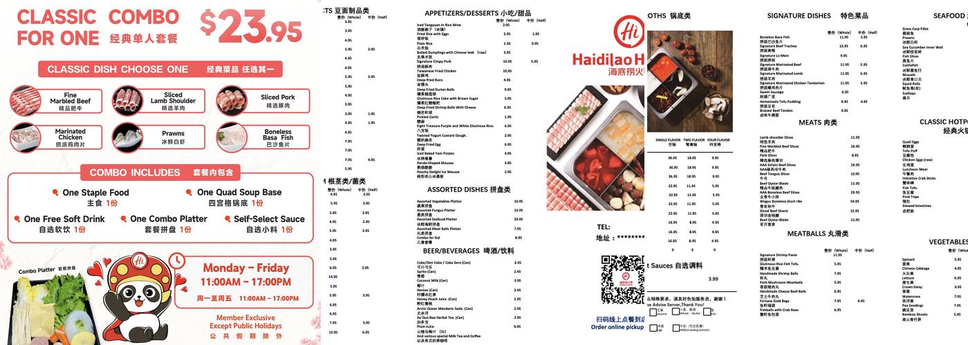 Fondue Haidilao Menu