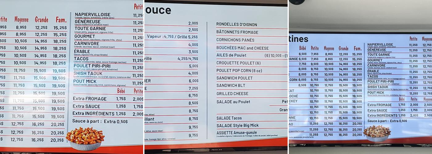 Cantine et bar laitier Mickey Menu