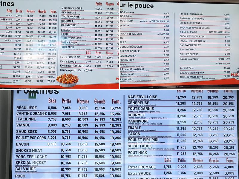 Cantine et bar laitier Mickey Menu