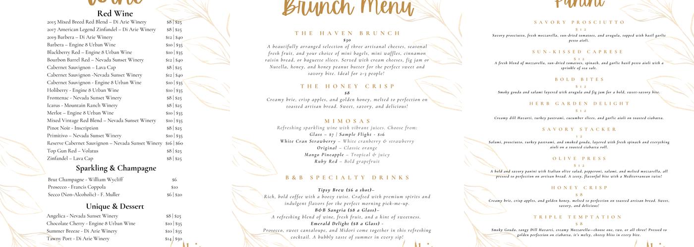 Bites and Bottles LLC Menu