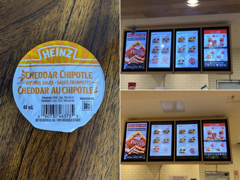 Mr.Pretzels Vaughan Mills Menu