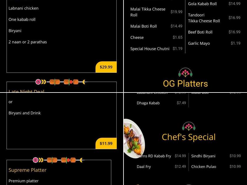 Karachi Kabab wala Menu