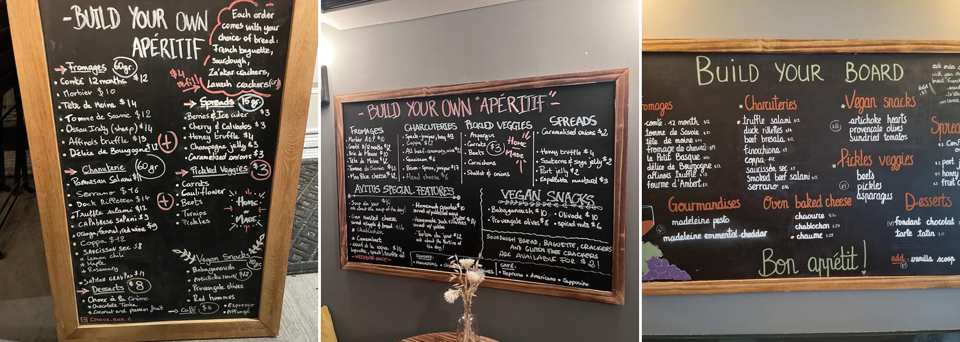 AVITUS Wine Bar Menu