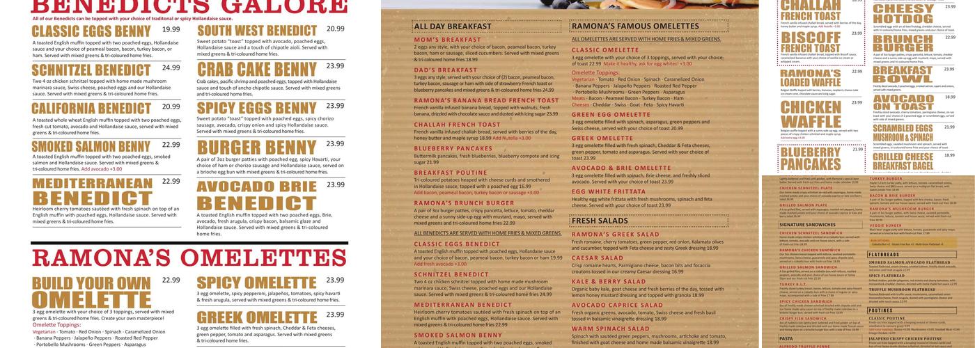 Ramona’s Kitchen Menu