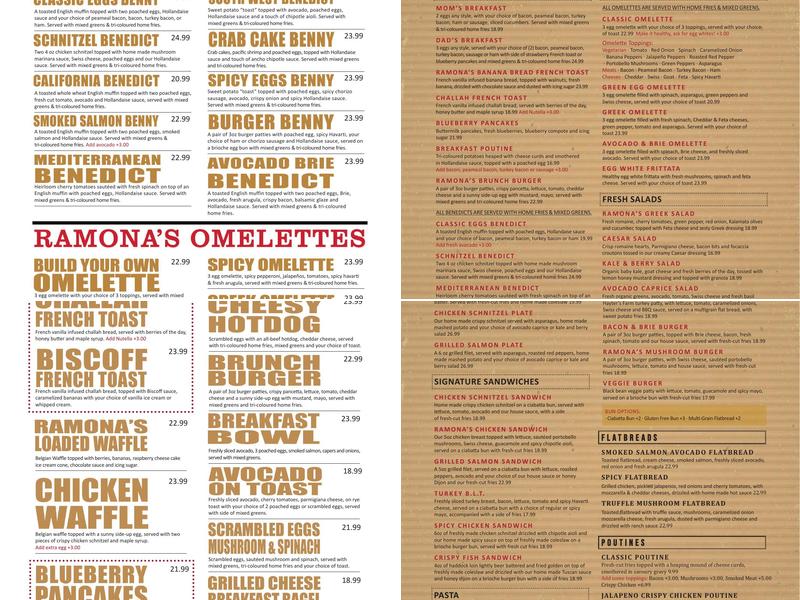 Ramona’s Kitchen Menu