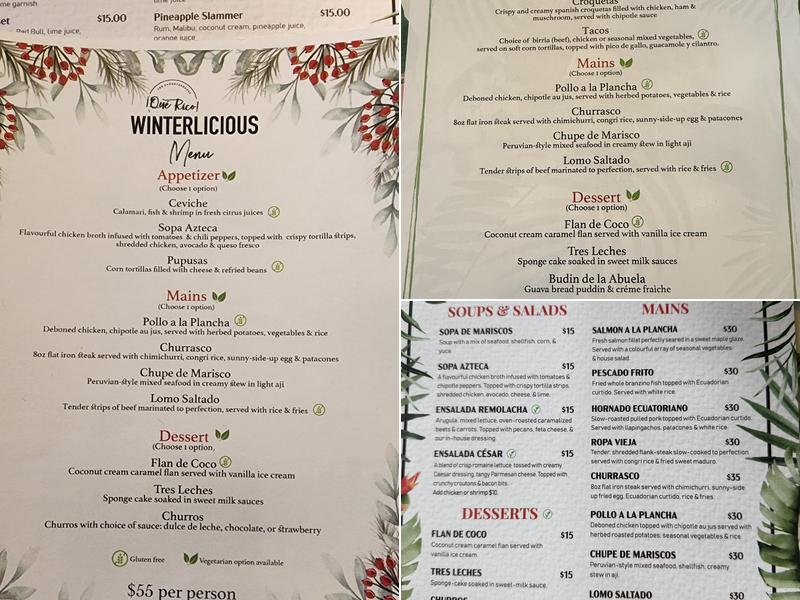 ¡Qué Rico! Tapas Bar Menu