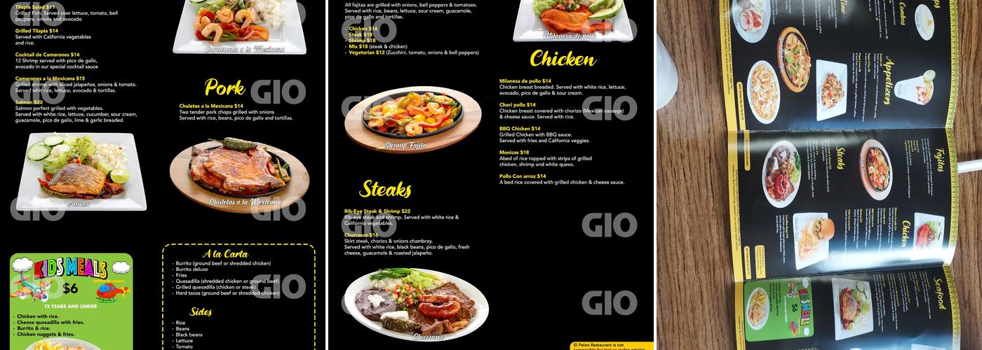 Restaurante el pelon Menu