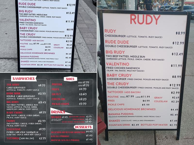 RUDY Menu