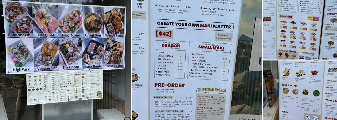 Usagi Sushi- Takeout only Menu