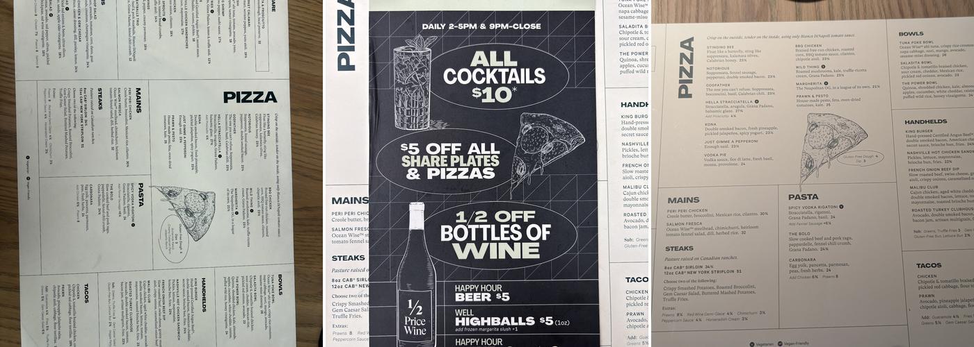 King Taps Willowbrook Menu