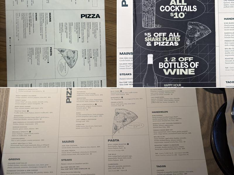 King Taps Willowbrook Menu