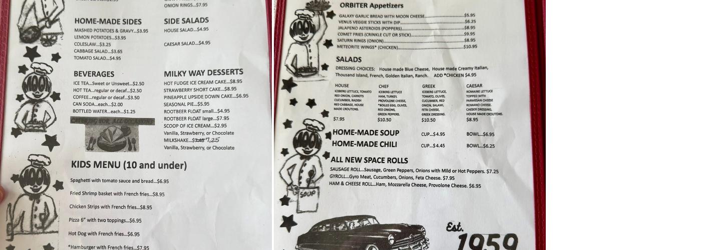 Manny’s Moon Pizza ‘Rant Menu