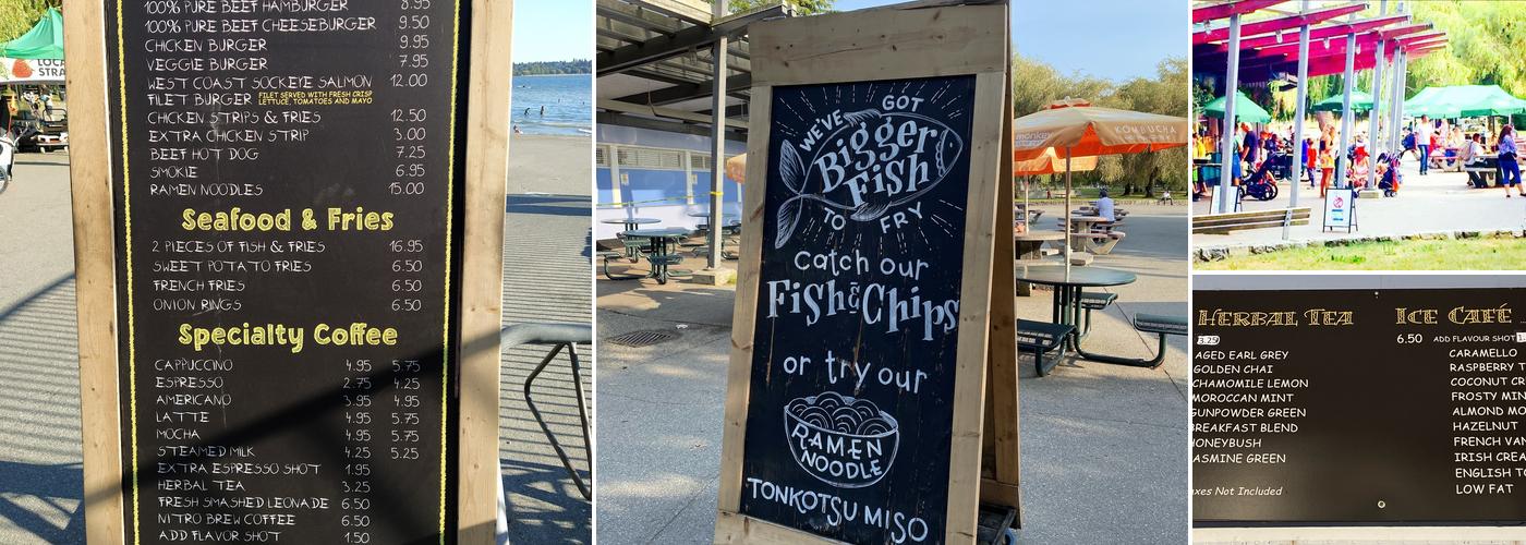 Second Beach Concession Menu