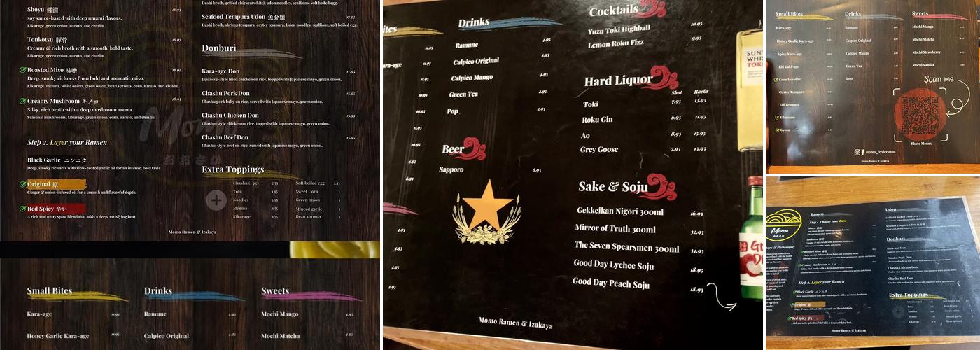 Momo Ramen & Izakaya Menu
