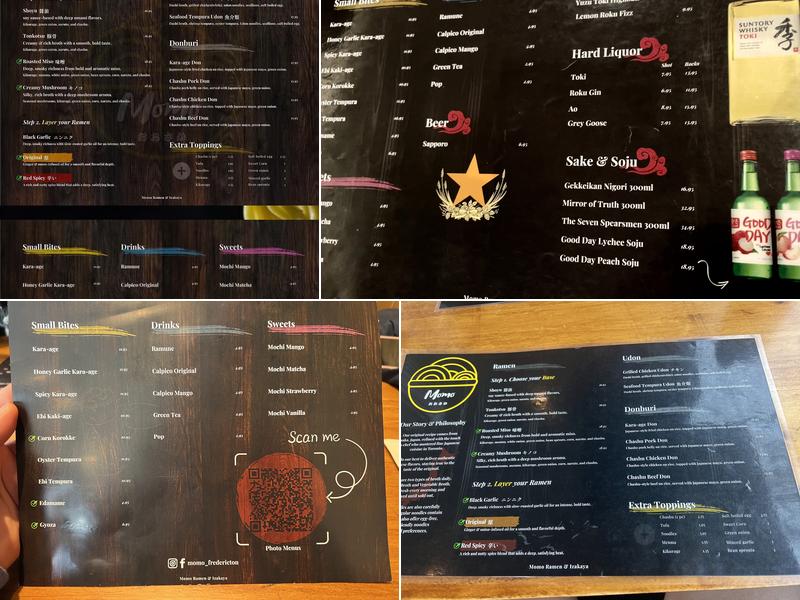 Momo Ramen & Izakaya Menu