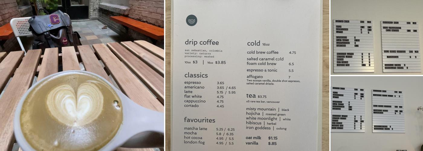 Saunter Coffee Menu