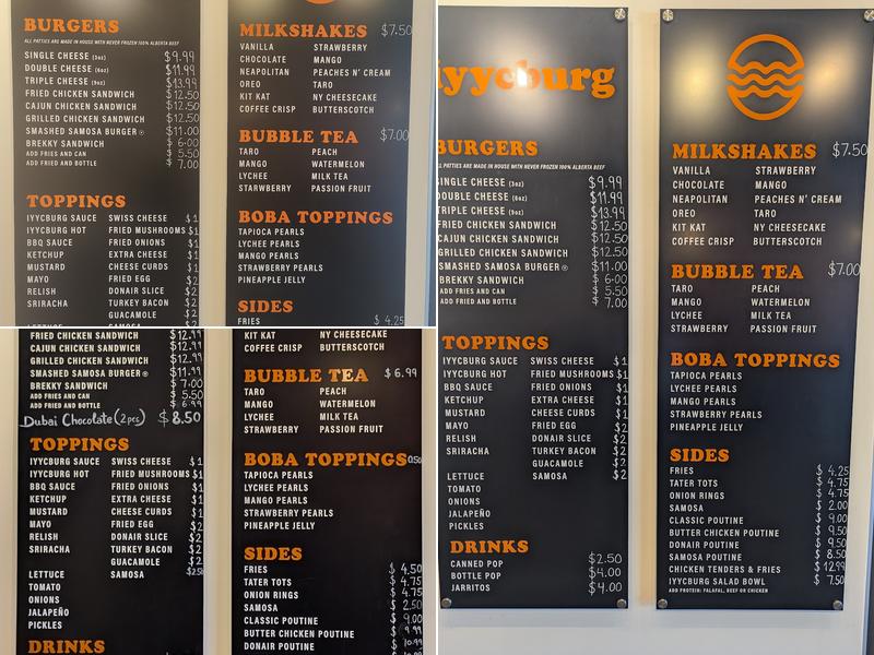 iyycburg (Haysboro) Menu