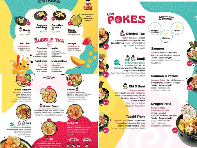 Poke et Ramen-moi Limoilou Menu