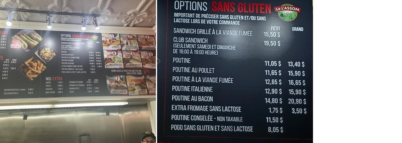 Resto Le L'Assom Menu