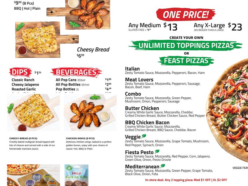 Freshslice Pizza Menu