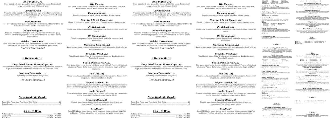 Embers Brewhouse Menu