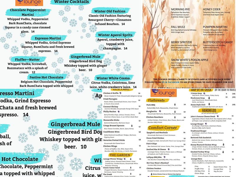 The Lounge Menu