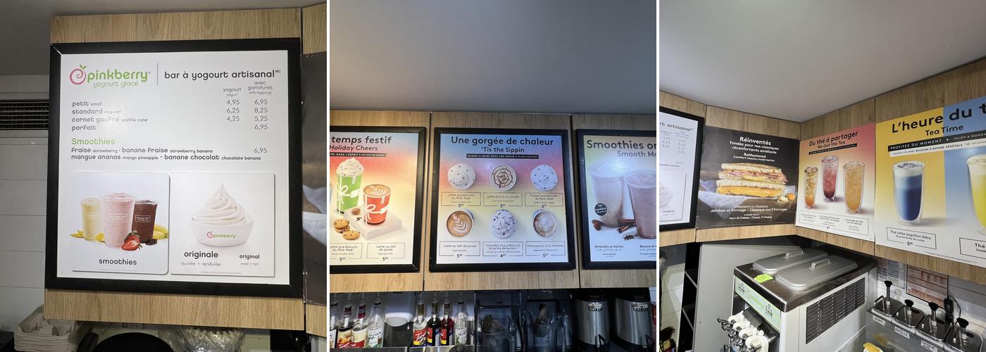 Second Cup Café Menu