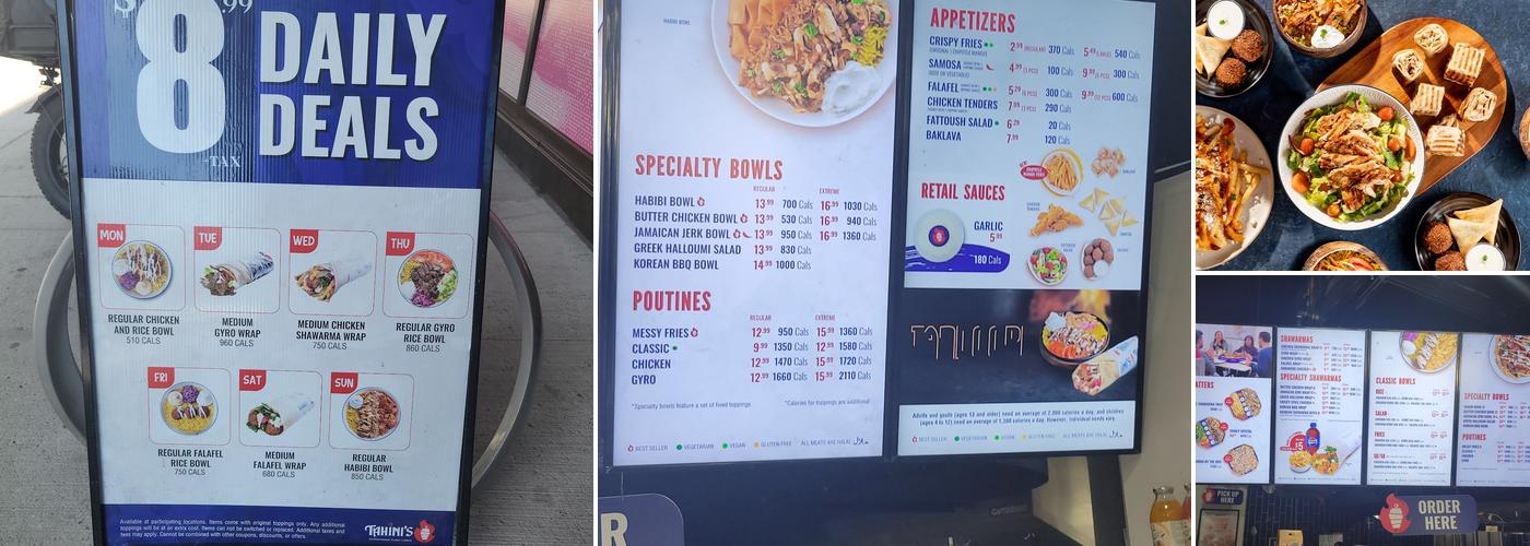 Tahini's Menu