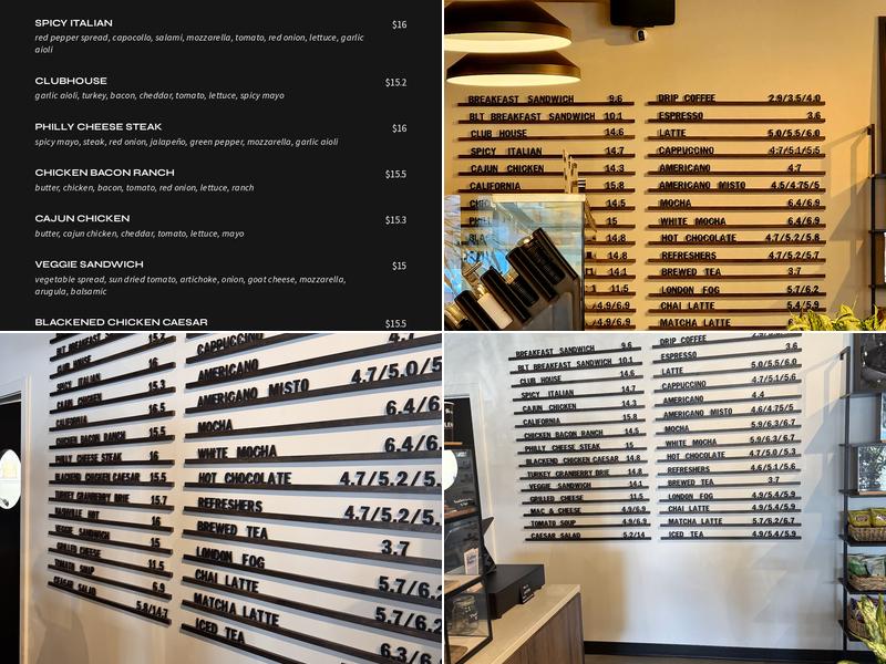 Alenn Sandwich and Coffee Menu