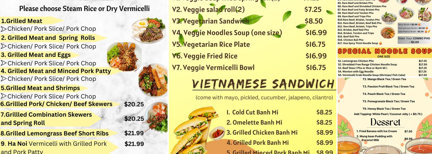 Phở M&K Vietnamese House Menu
