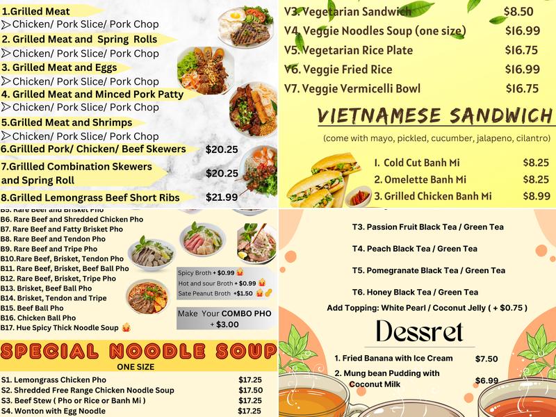 Phở M&K Vietnamese House Menu