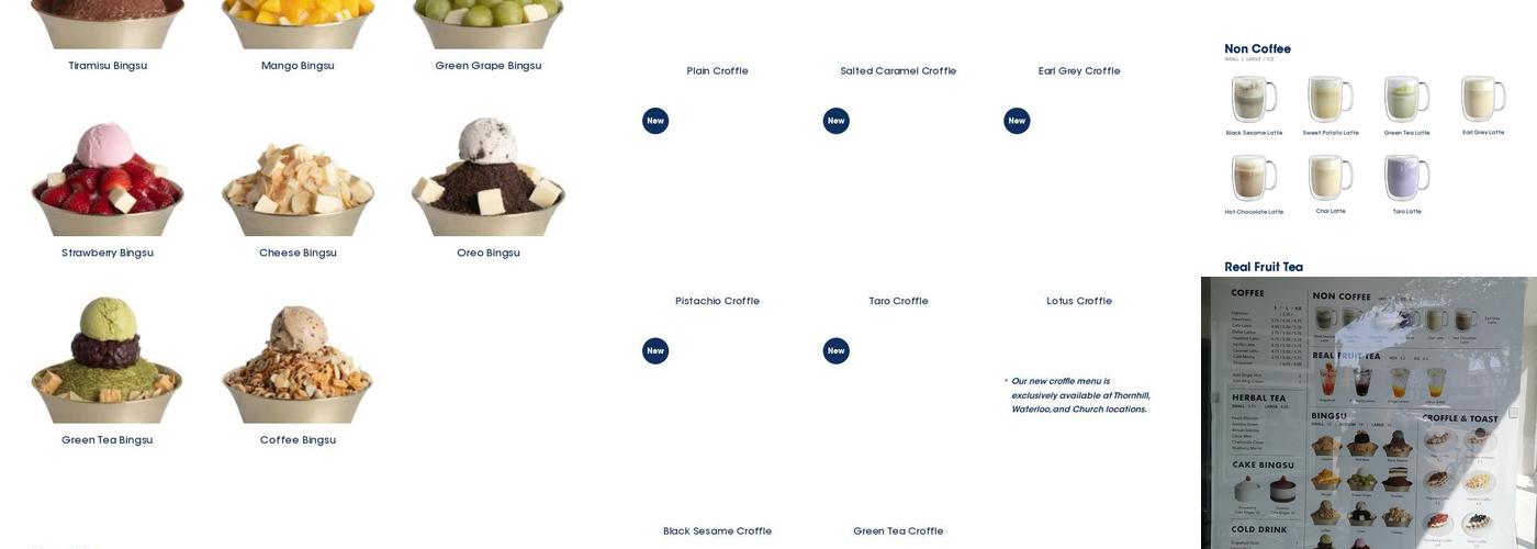 Snow day Bingsu Cafe (Waterloo) Menu