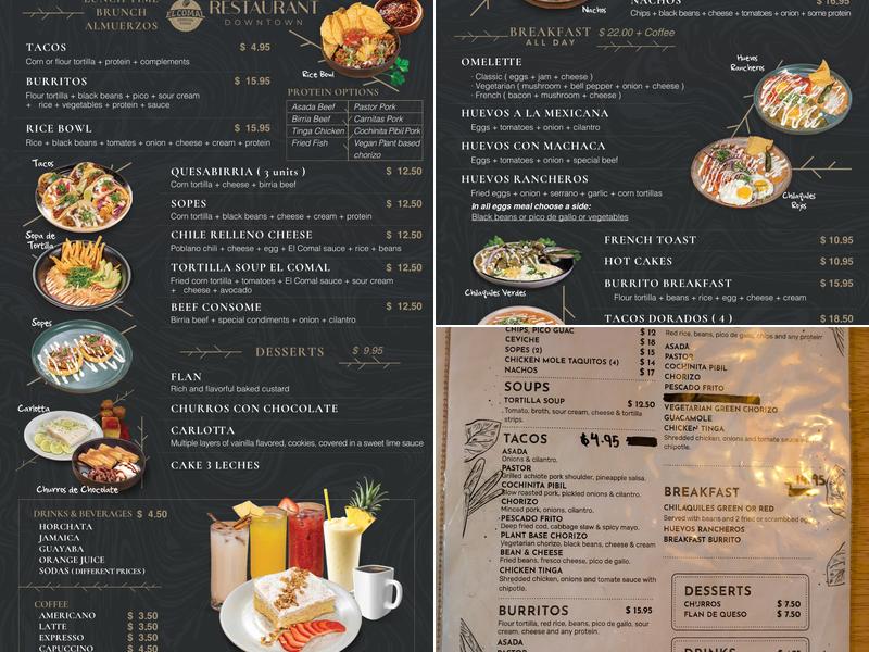 El Comal Downtown Menu