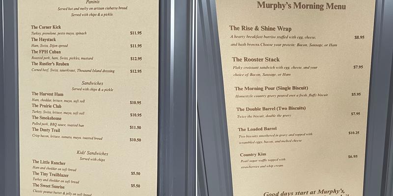 Murphy's Corner Coffee Co. Menu