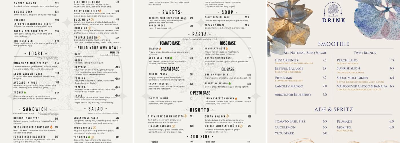 The Green Brunch&Well-Being Menu