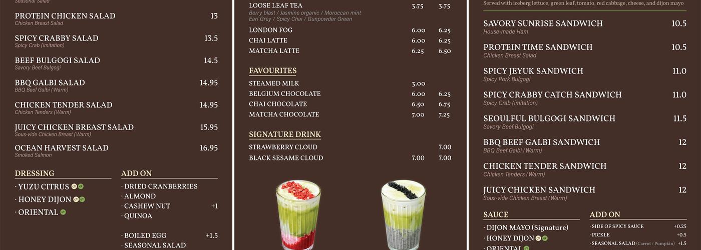 PIKNIC CAFE (In BRIO) Menu